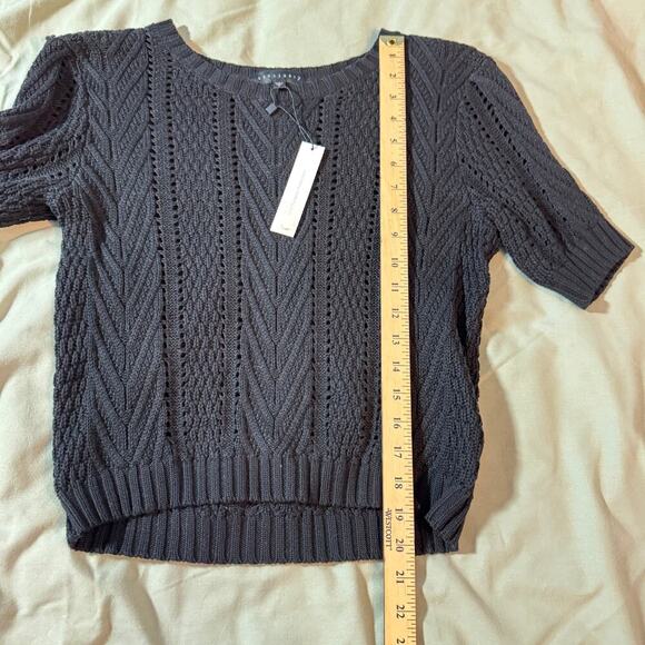 Sanctuary Women's sz Small Black Short Sleeve Knit Sweater New with Tags - Picture 9 of 9